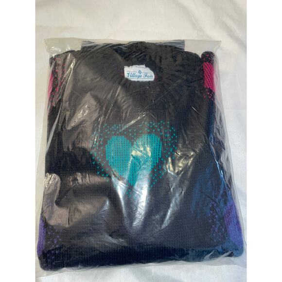 Vintage Village Fair Heart Sweater - Size S - Made in USA - Stored in Bag - Picture 4 of 8